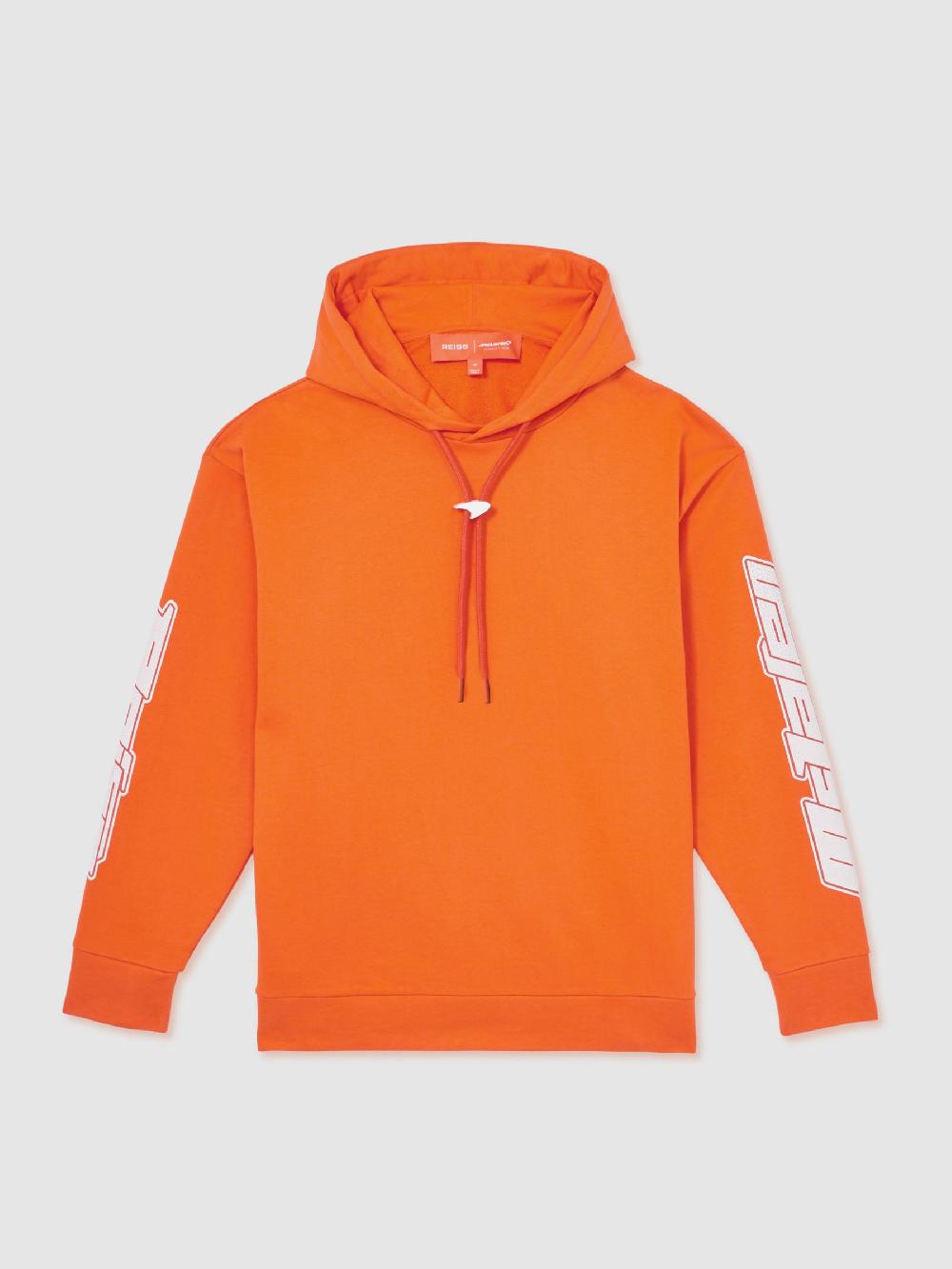 Reiss McLaren F1 Team Oversize Toggle Hoodie Unisex Fit In Papaya Orange