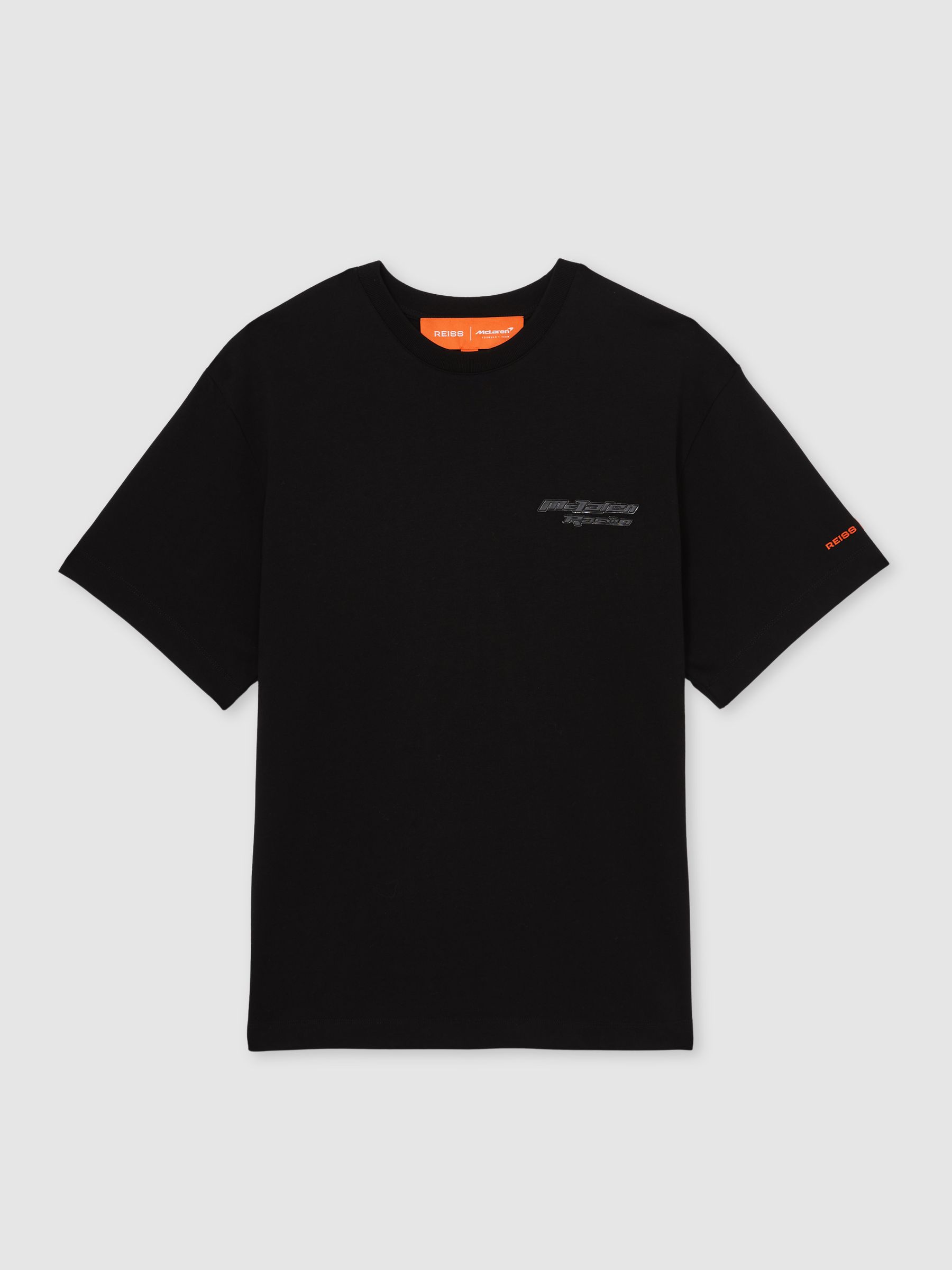 Reiss McLaren F1 Team Oversize Unisex Fit Logo T-Shirt In Black