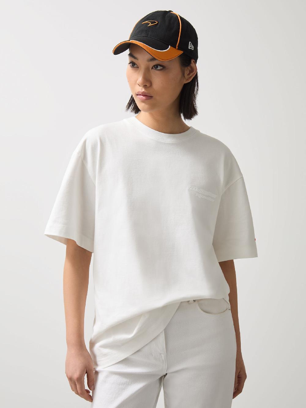 Reiss McLaren F1 Team Oversize Unisex Fit Logo T-Shirt In White