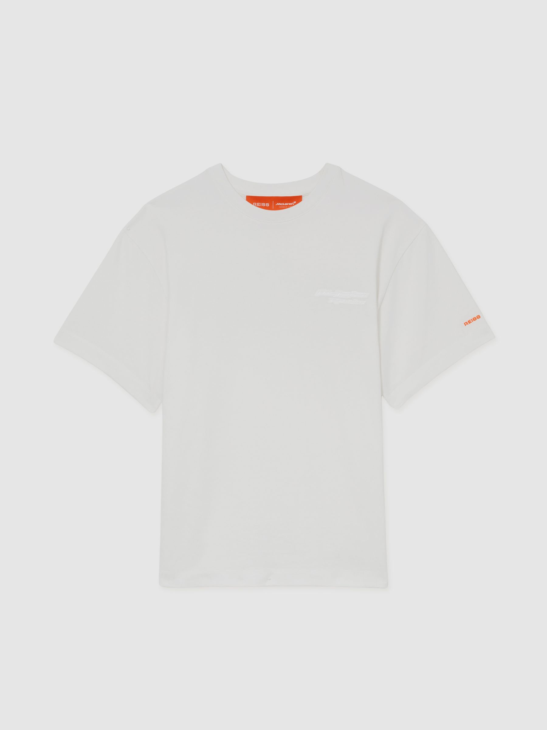 Reiss McLaren F1 Team Oversize Unisex Fit Logo T-Shirt In White