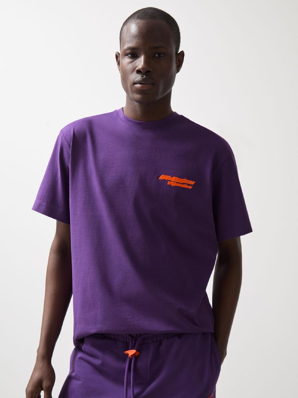 Reiss McLaren F1 Team Oversize Unisex Fit Logo T-Shirt In Purple