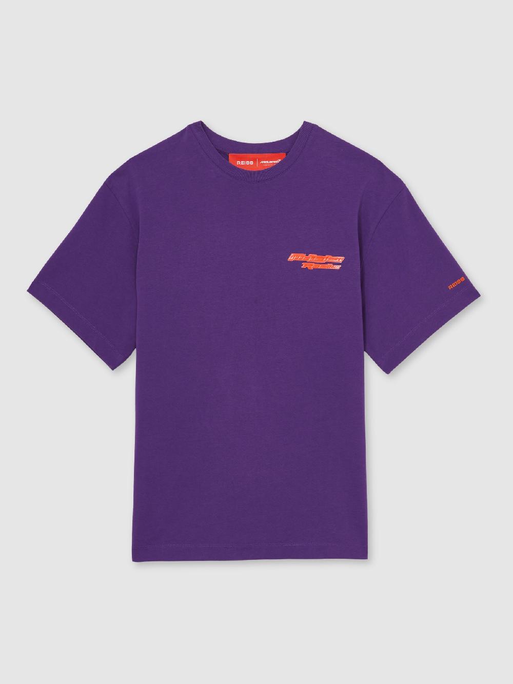 Reiss McLaren F1 Team Oversize Unisex Fit Logo T-Shirt In Purple
