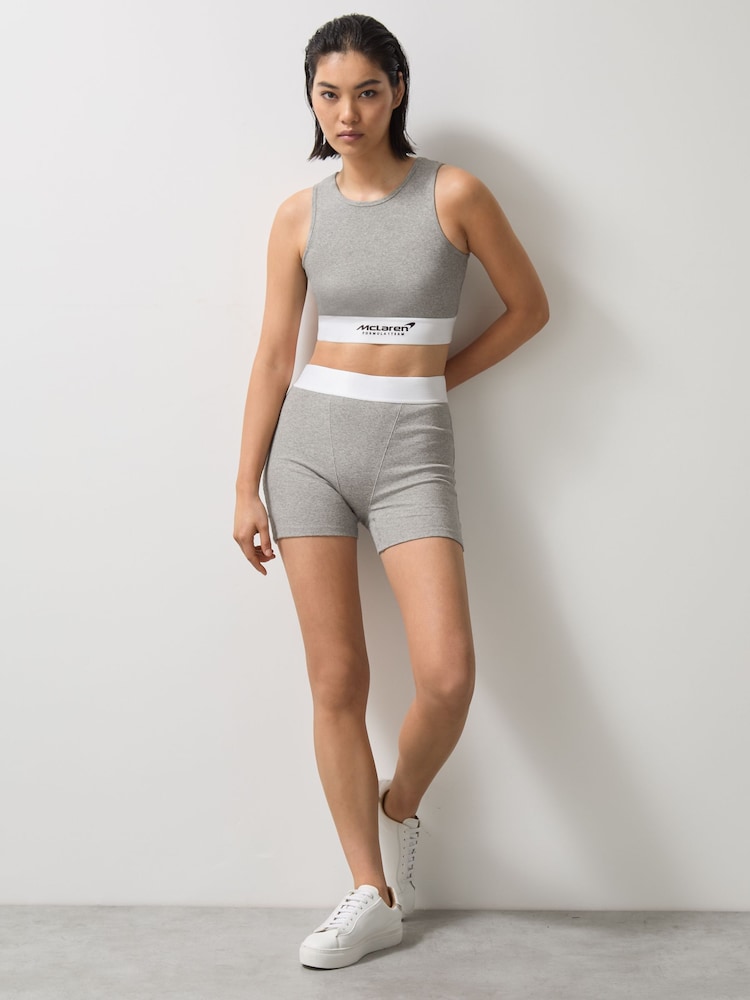 reiss McLaren F1 Team Ribbed Boxer Shorts in Grey Melange