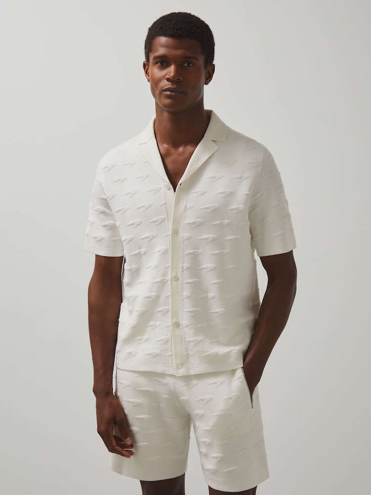 reiss McLaren F1 Team Speedmark Knit Shirt in White
