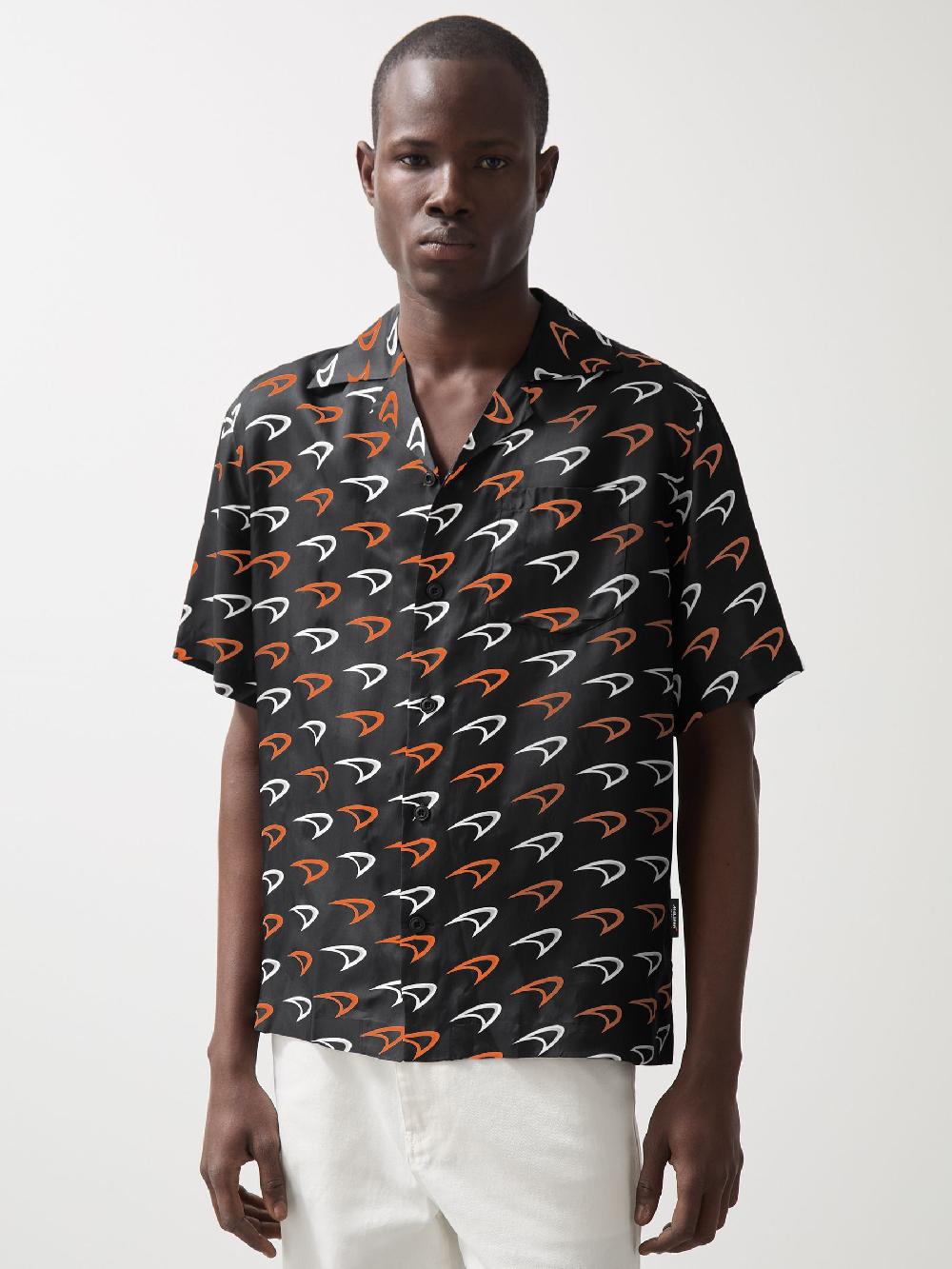 Reiss McLaren F1 Team Speedmark Logo Shirt In Black