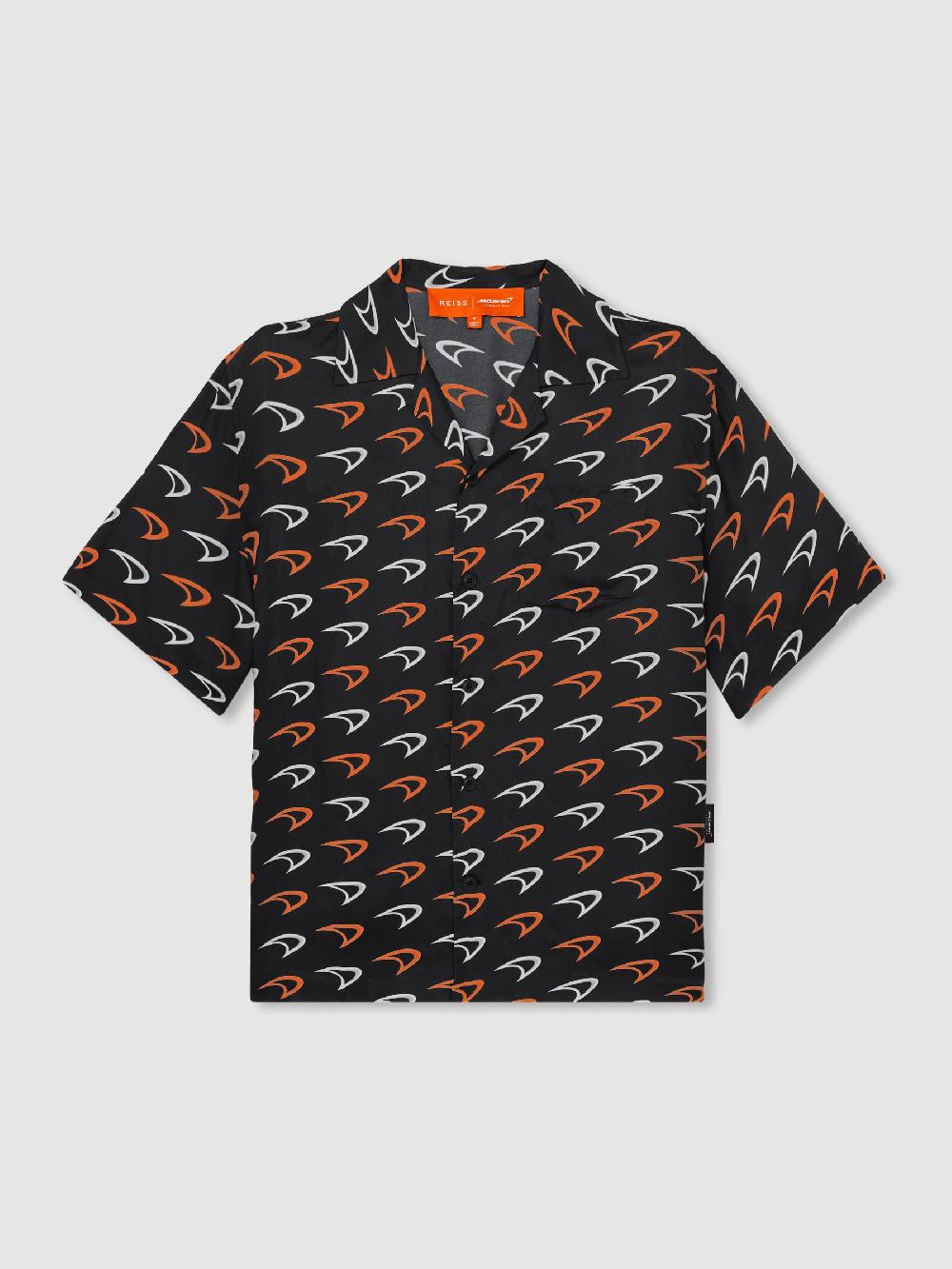 Reiss McLaren F1 Team Speedmark Logo Shirt In Black