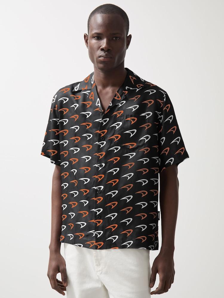 reiss McLaren F1 Team Speedmark Logo Shirt in Black
