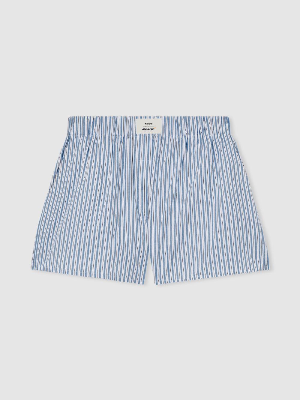 Reiss McLaren F1 Team Stripe Poplin Shorts In Soft Blue