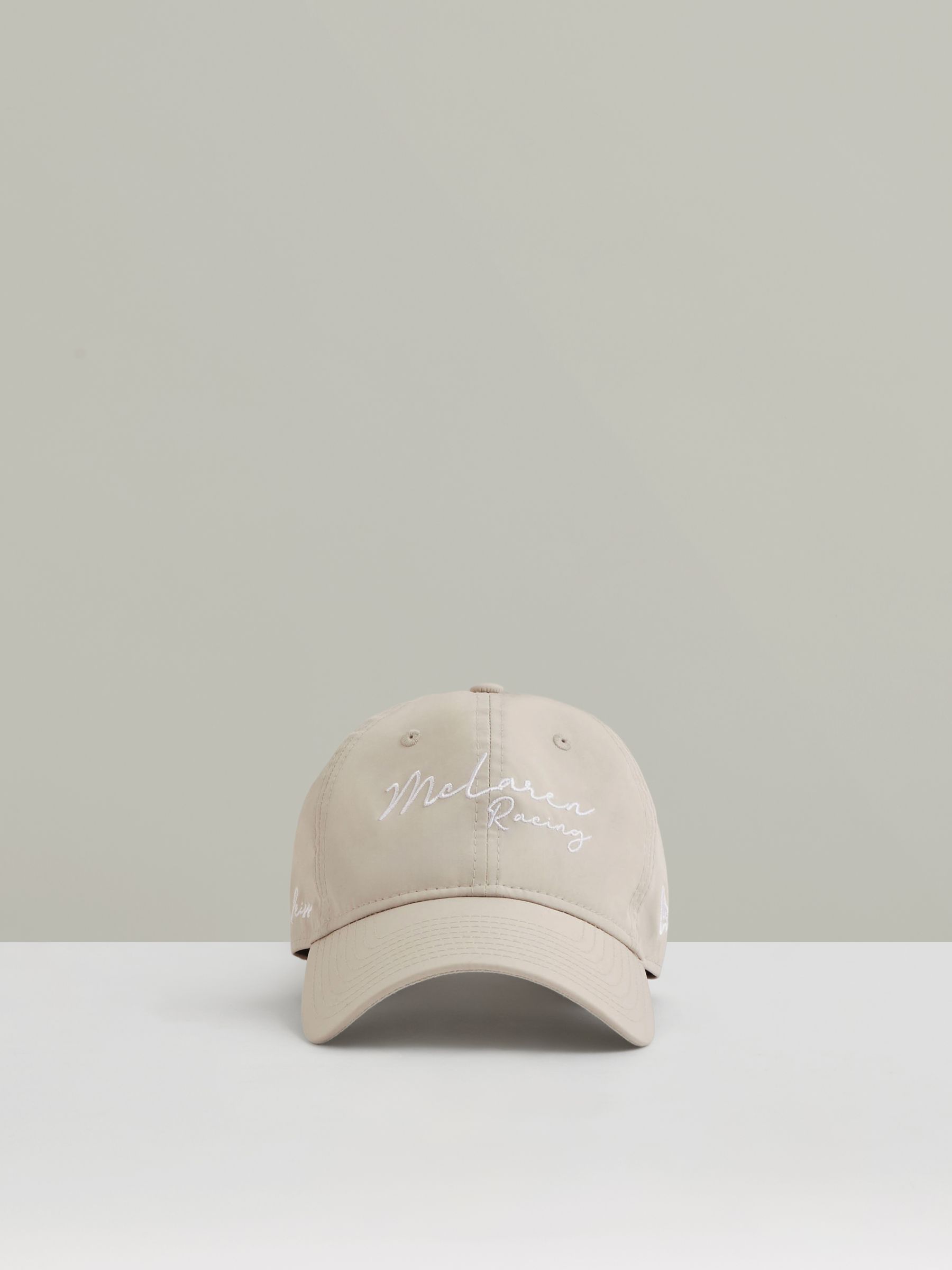 Reiss McLaren Racing Logo Embroidered Cap Unisex Fit In Stone