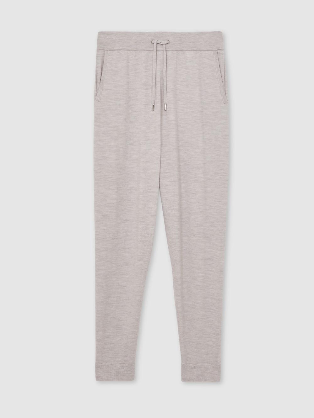 Reiss Merino Wool-Blend Cuffed Joggers In Wicker Brown Melange