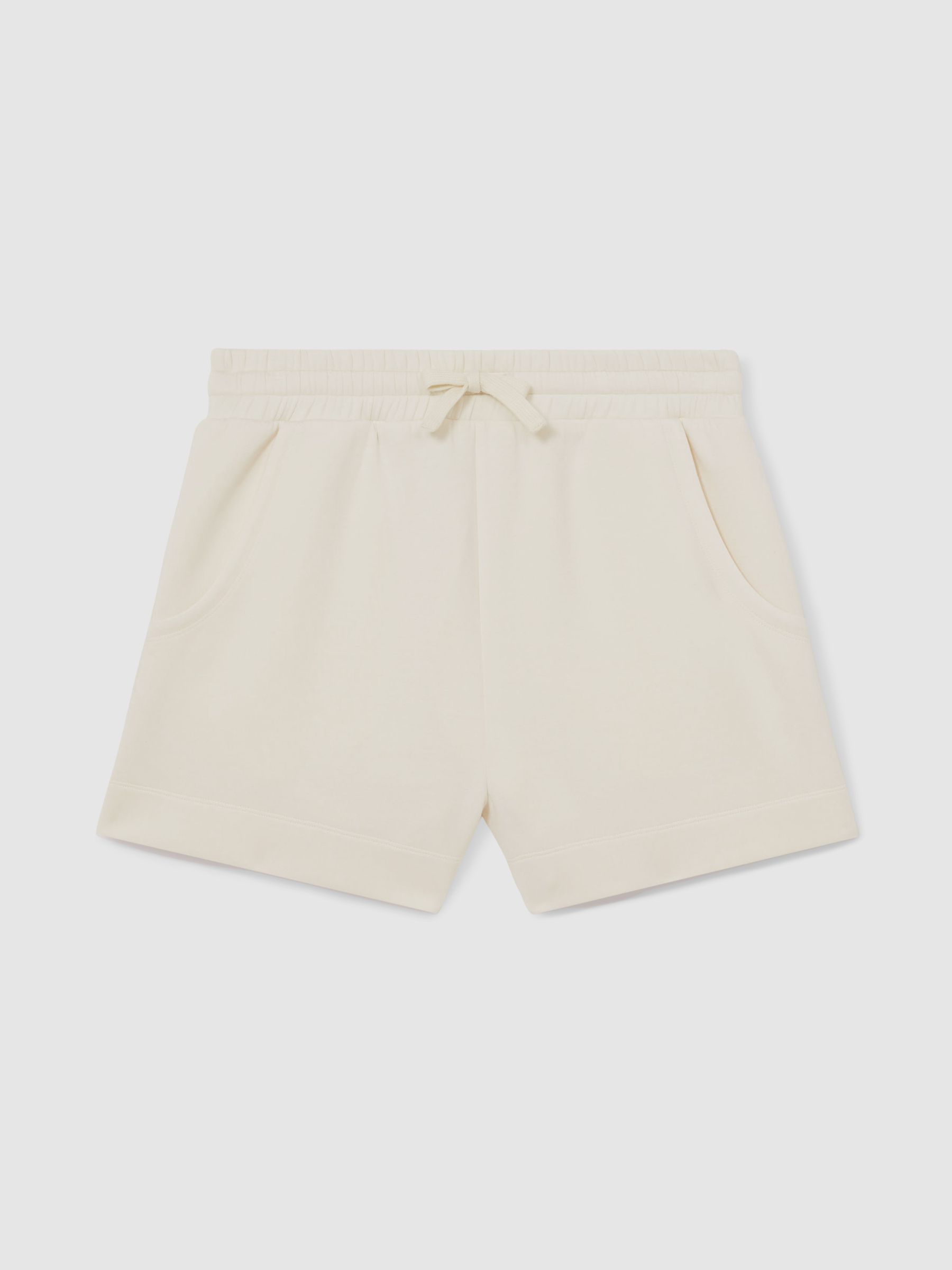 Reiss Modal-Blend Interlock Jersey Shorts In Buttermilk Cream