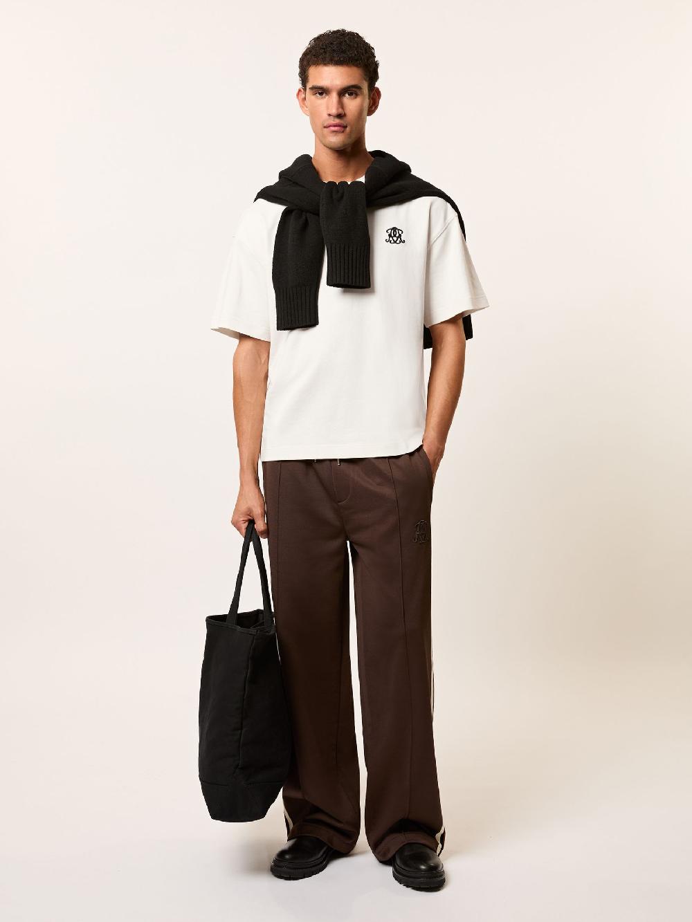 Reiss Monogram Cotton Oversized T-Shirt In Off White