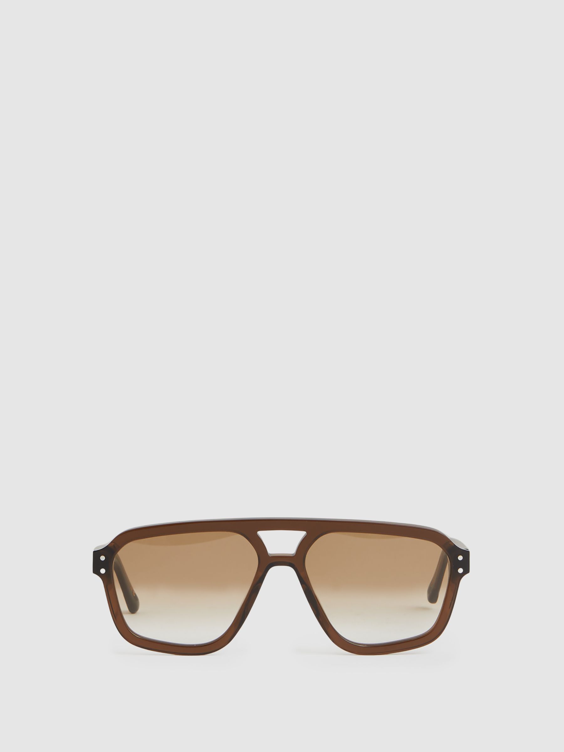 Reiss Monokel Eyewear Aviator-Style Sunglasses In Cola Brown