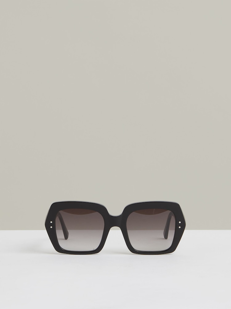 reiss Monokel Oversized Eyewear Sunglasses in Black