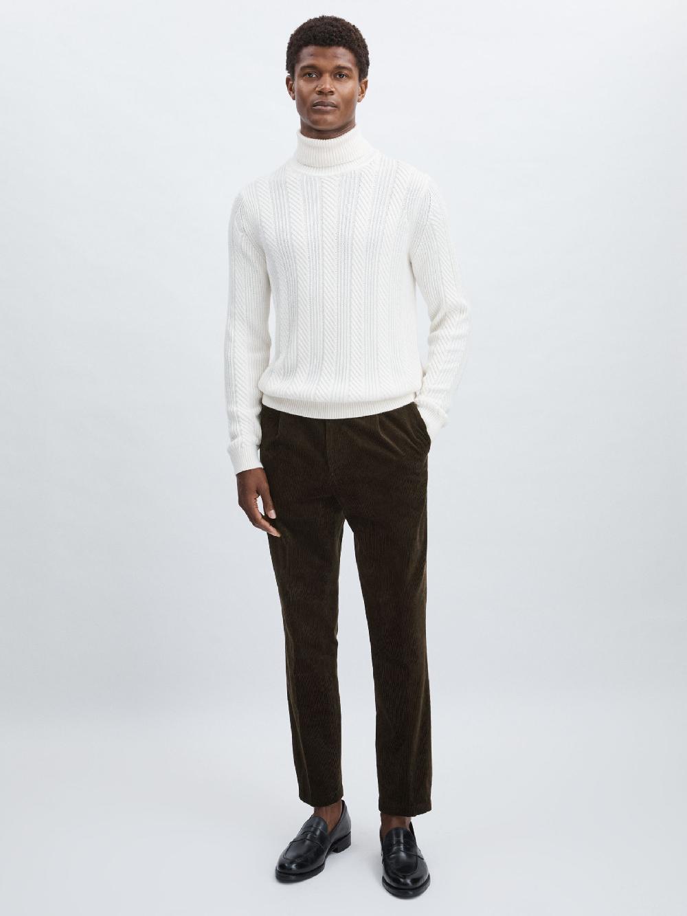 Reiss Oscar Jacobson Regular-Fit Corduroy Trousers In Dark Brown
