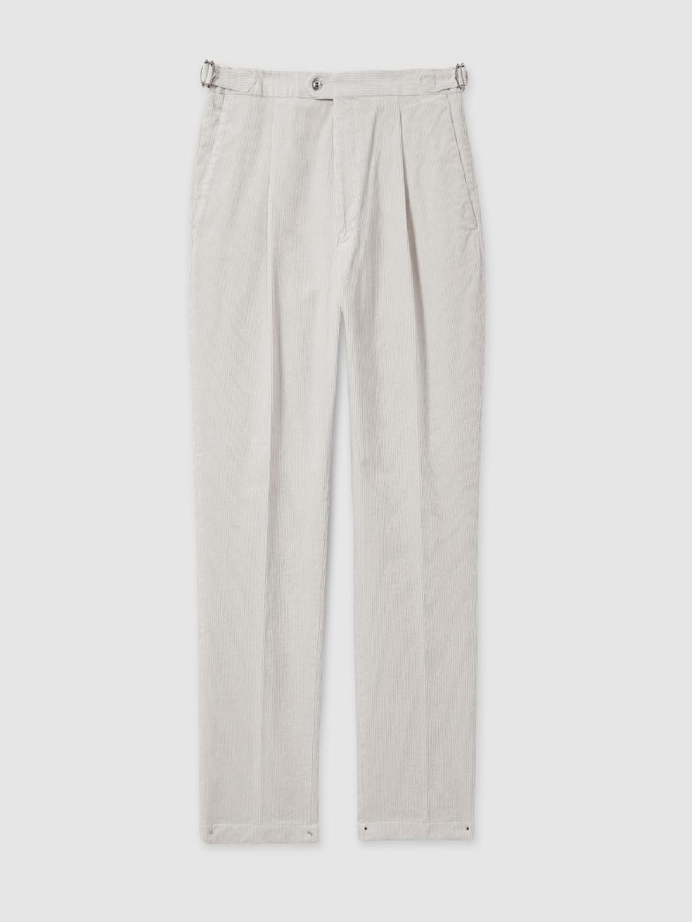 Reiss Oscar Jacobson Regular-Fit Corduroy Trousers In White