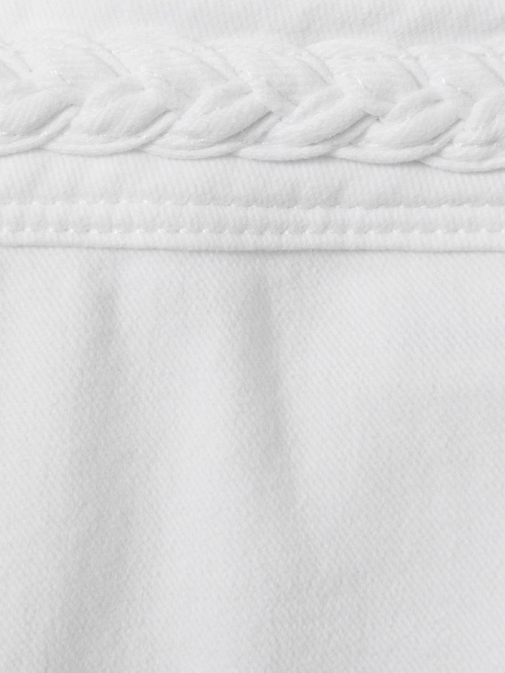 Reiss Paige Braided Waist Wide Leg Jeans In Crisp White