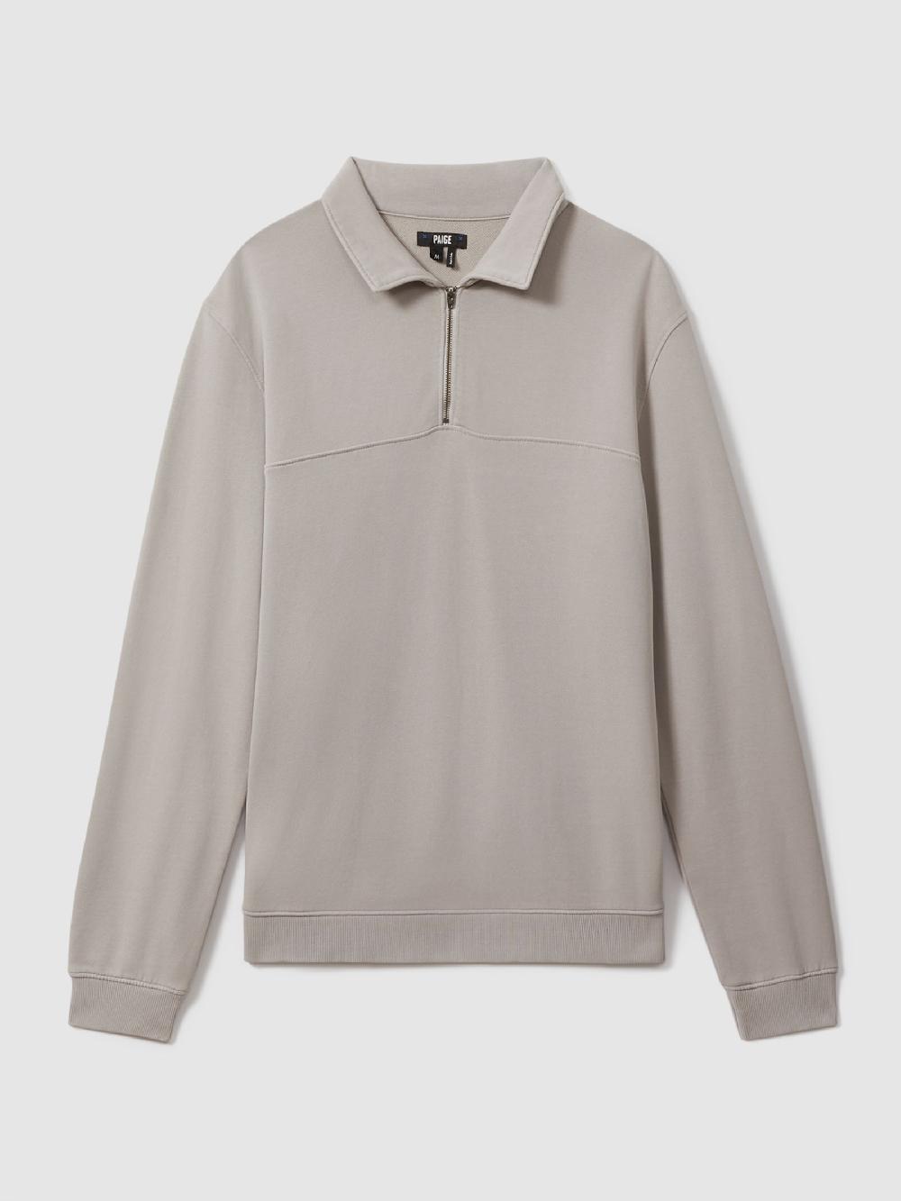 Reiss Paige Cotton Quarter-Zip Jumper In Grey Shadow