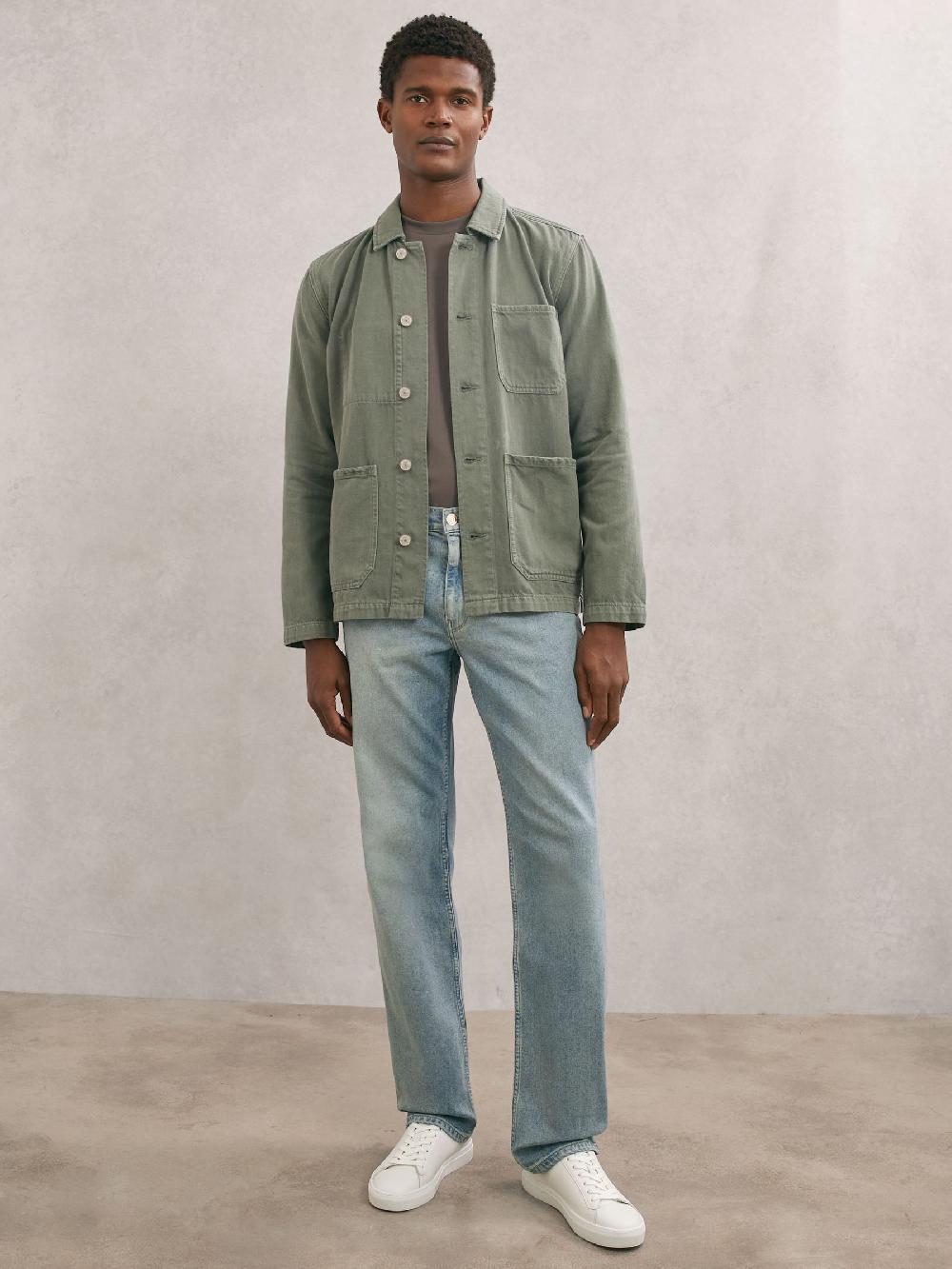 Reiss Paige Relaxed-Fit Straight Jeans In Light Blue