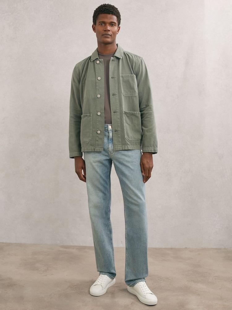 reiss Paige Relaxed-Fit Straight Jeans in Light Blue