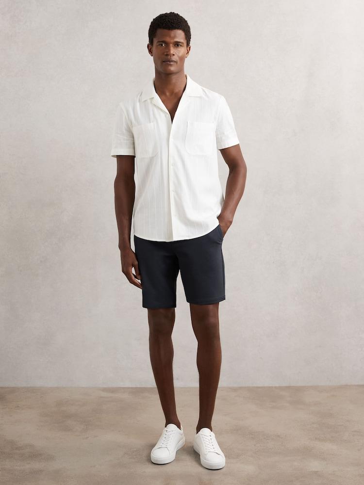 reiss Paige Slim-Fit Stretch Shorts in Moon Shadow Blue