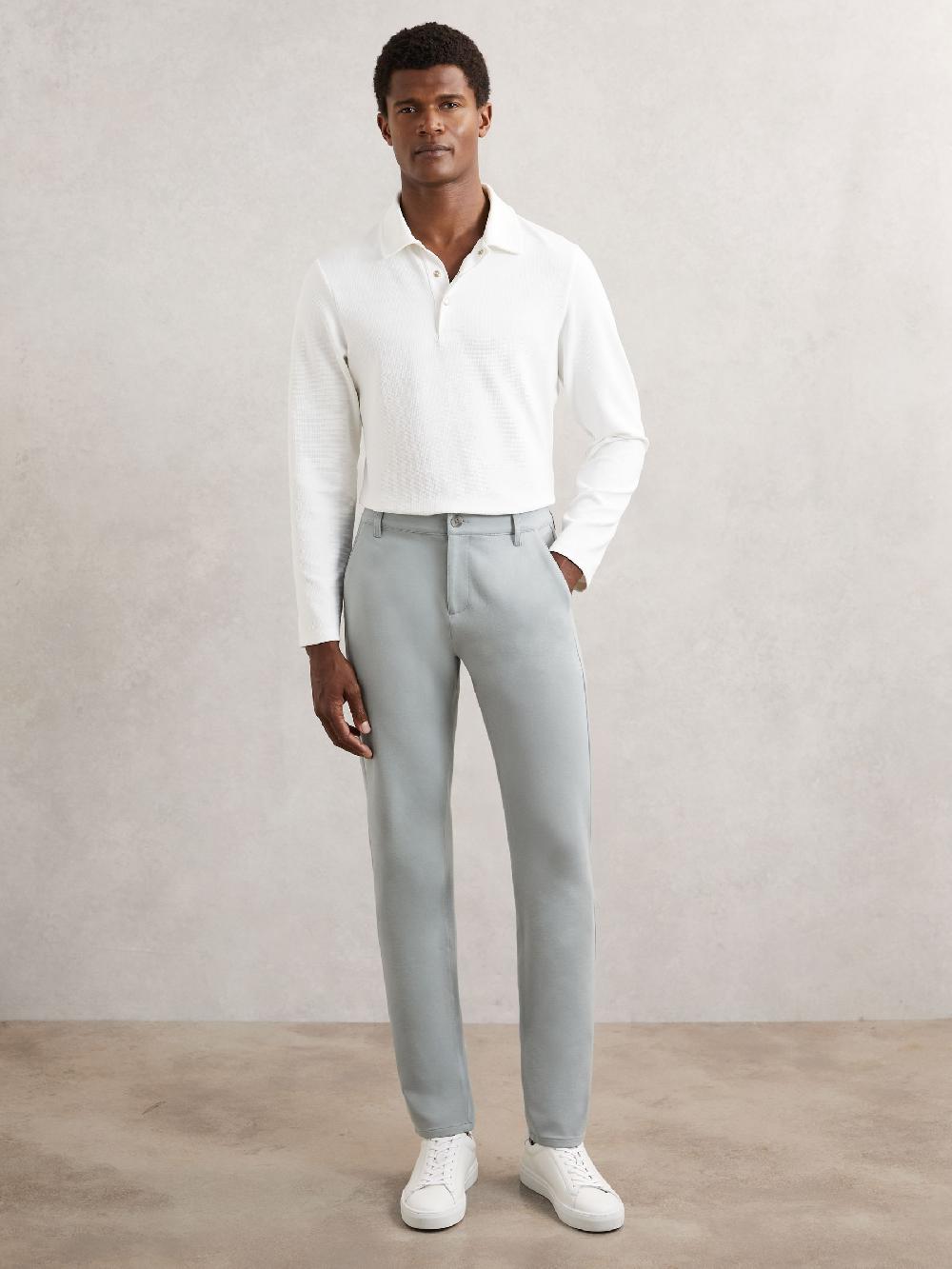 Reiss Paige Slim-Fit Stretch Trousers In Moon Shadow Blue