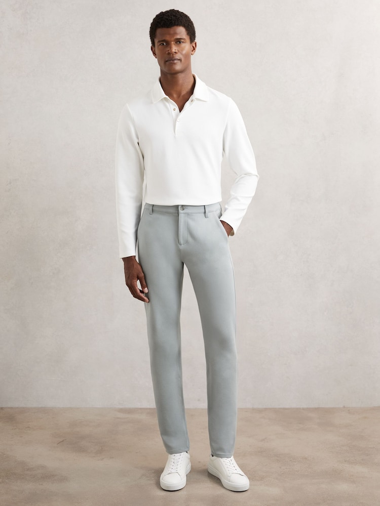 reiss Paige Slim-Fit Stretch Trousers in Moon Shadow Blue