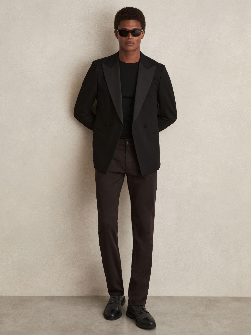 Reiss Paige Slim Straight-Leg Chocolate/Black Jeans In Chocolate/Black