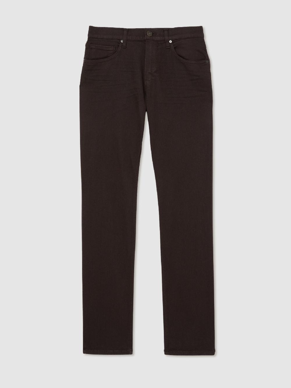 Reiss Paige Slim Straight-Leg Chocolate/Black Jeans In Chocolate/Black