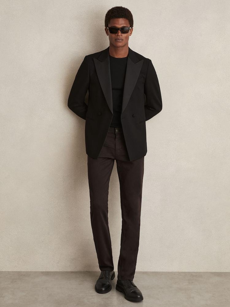 reiss Paige Slim Straight-Leg Chocolate/Black Jeans in Chocolate/Black
