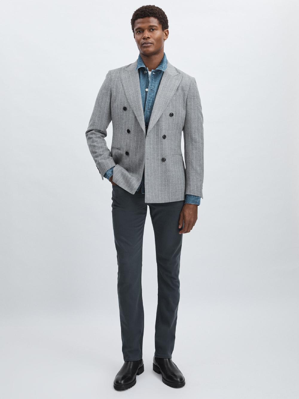 Reiss Paige Slim Straight-Leg Jeans In Vintage Onyx Blue