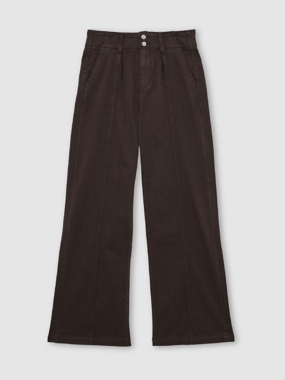 Reiss Paige Soft-Stretch Wide-Leg Jeans In Chocolate Brown