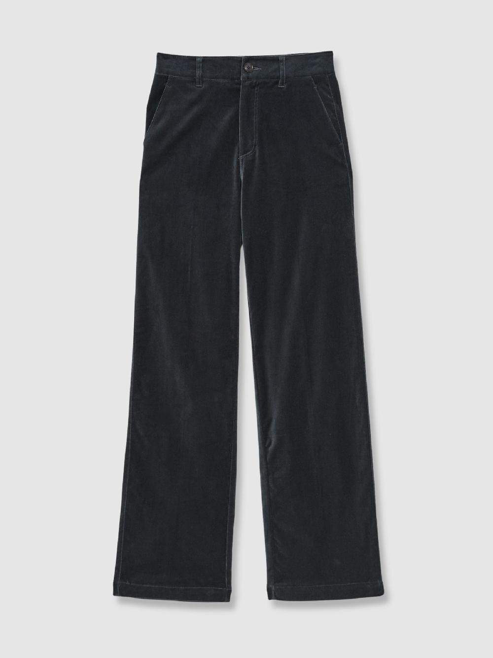Reiss Paige Velvet Wide-Leg Trousers In Calico Blue