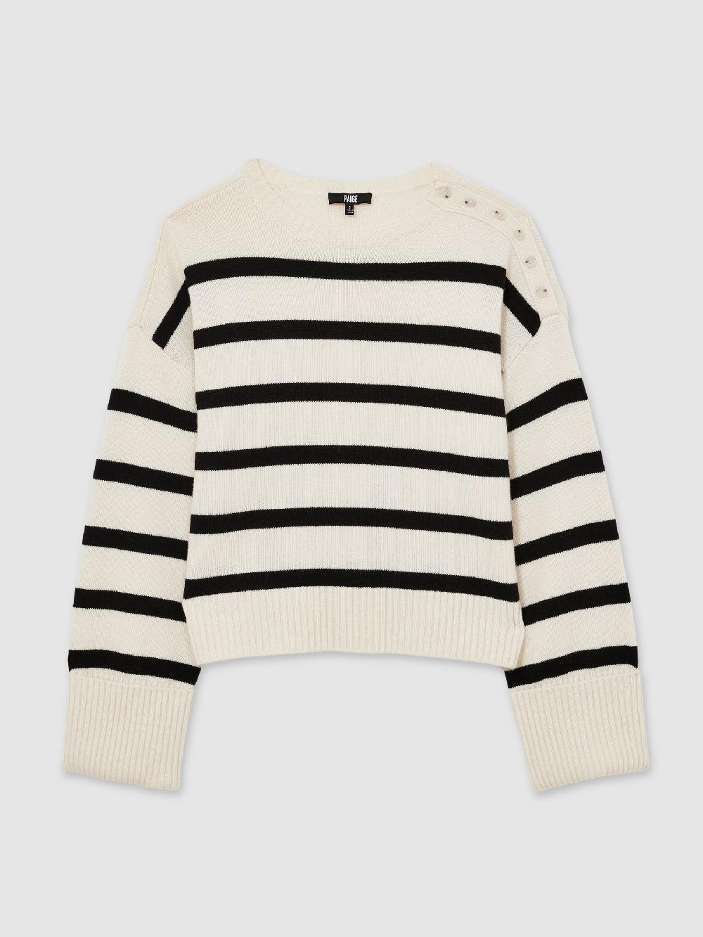 Reiss Paige Wool Blend White Jumper In White Stripes