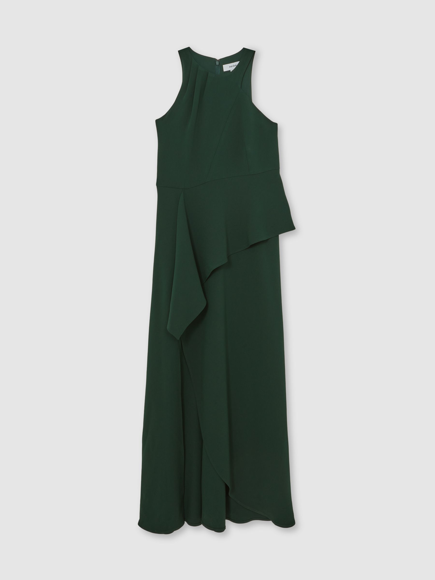 Reiss Petite Ruffled Slash-Detail Maxi Dress In Green