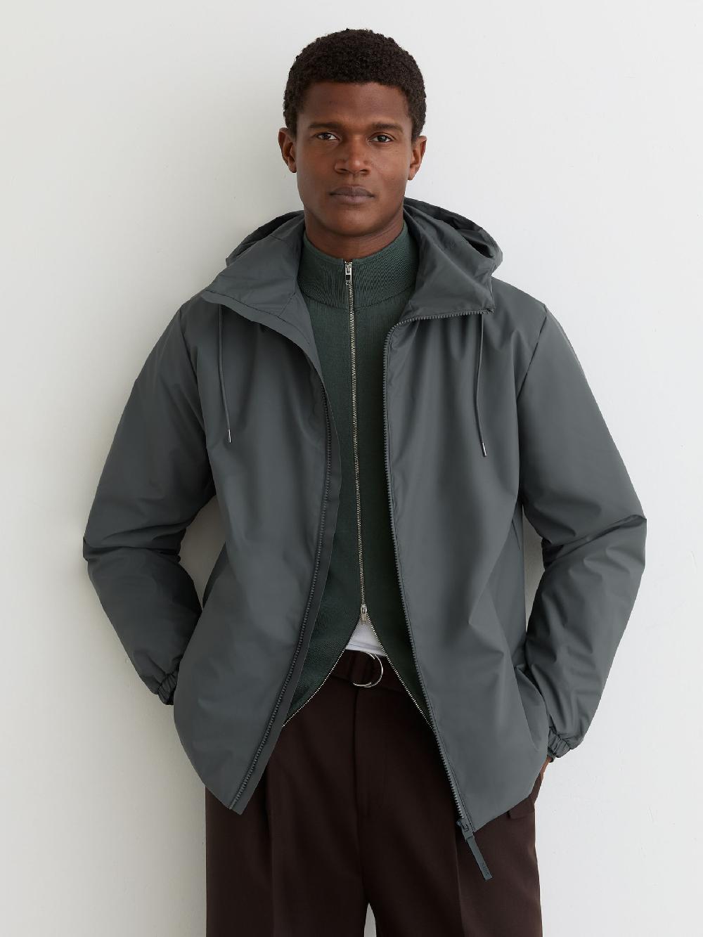 Reiss Rains Short Insulated Waterproof Jacket In Lagoon