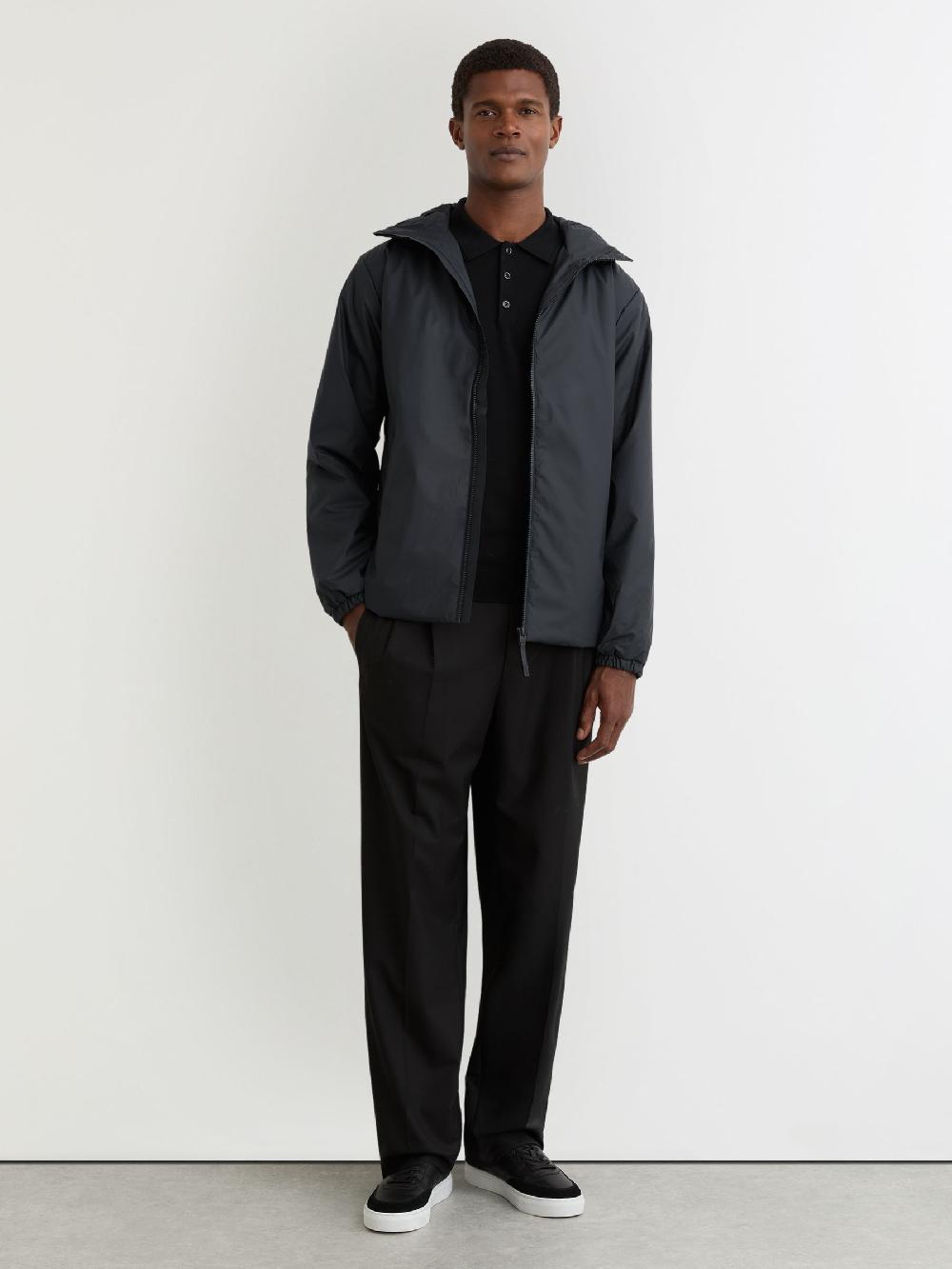 Reiss Rains Short Insulated Waterproof Jacket In Navy