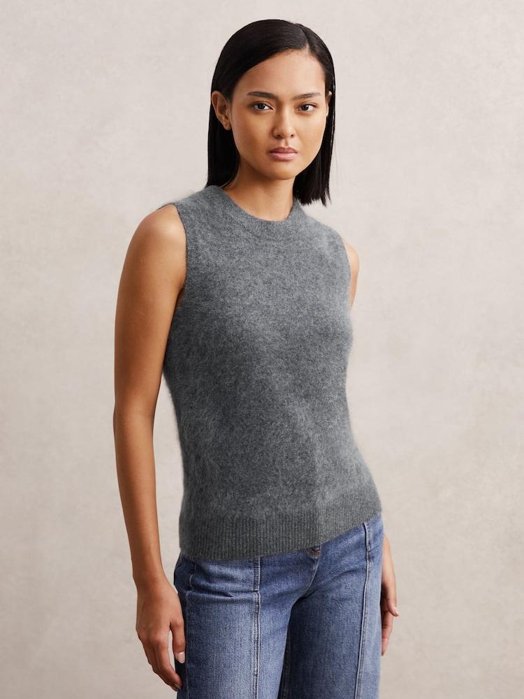 reiss 100% Brushed Cashmere Vest in Grey