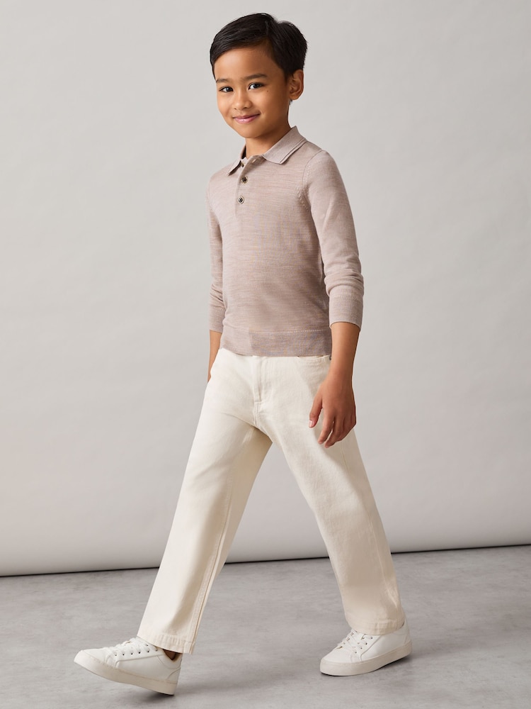 reiss 3-9 yrs Relaxed-Fit Jeans in Off White