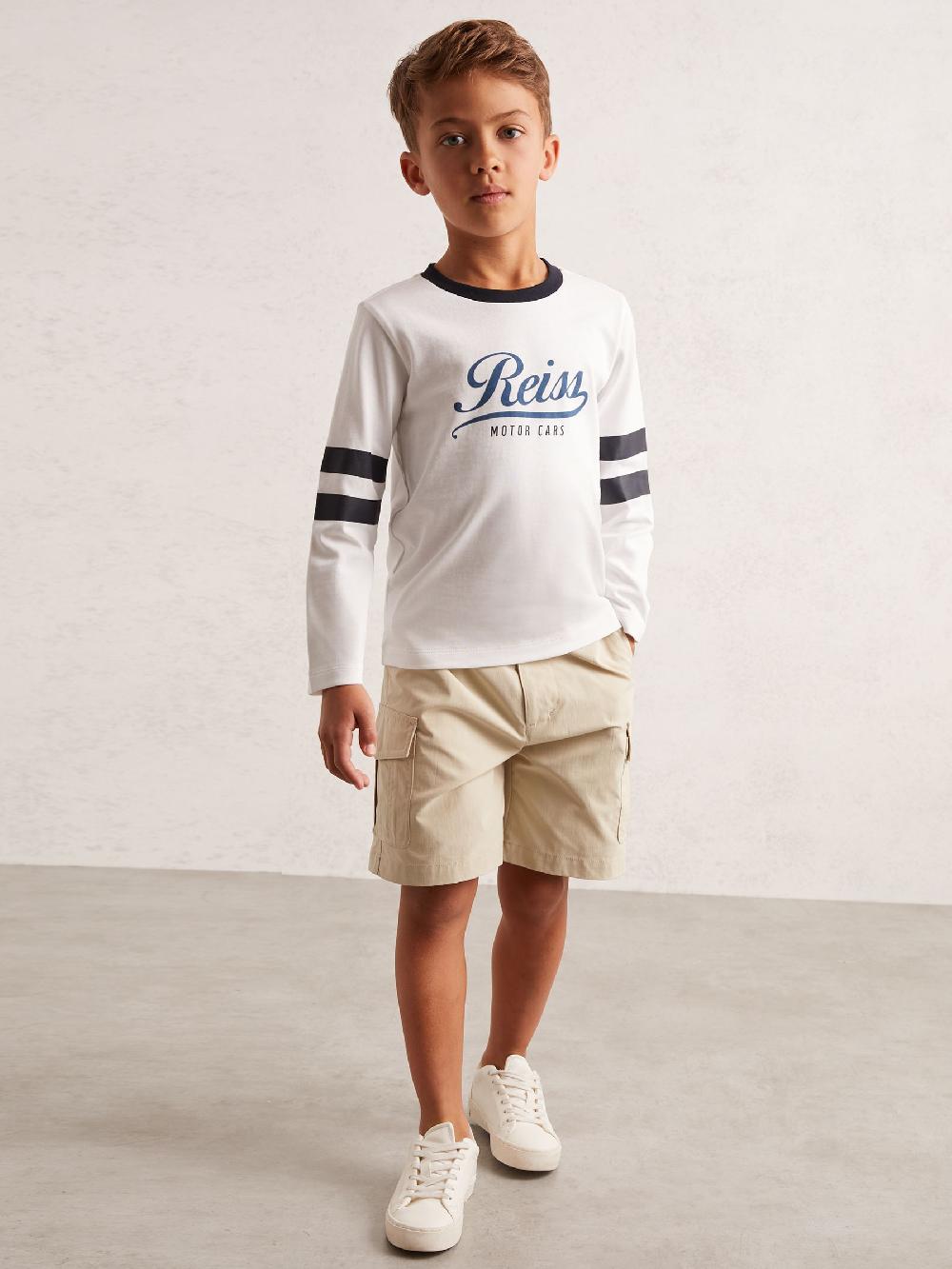 Reiss 3-9 Yrs Ripstop Cargo Shorts In Light Stone