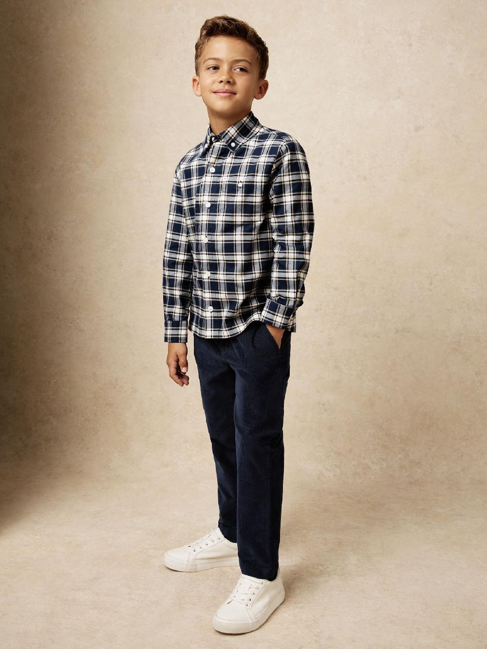 Reiss 3-9 Yrs Slim-Fit Corduroy Trousers In Navy