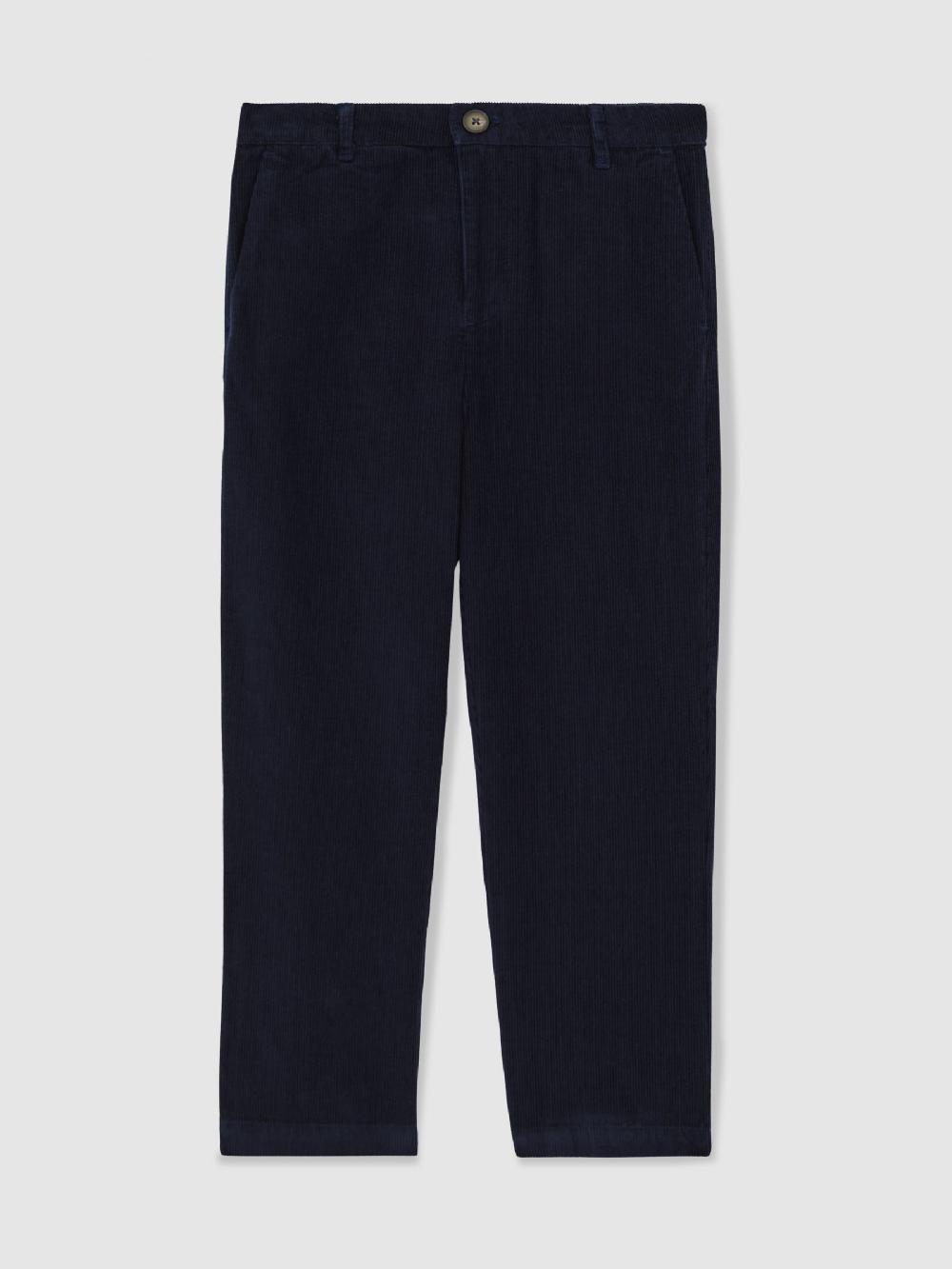 Reiss 9-13 Yrs Slim-Fit Corduroy Trousers In Navy