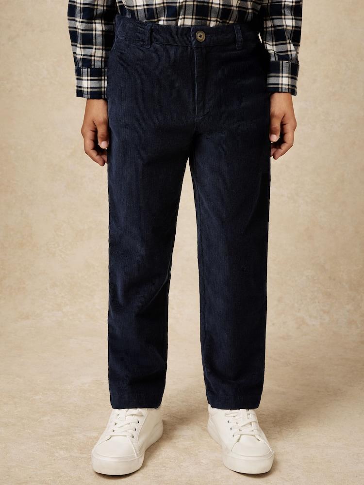 reiss 9-13 yrs Slim-Fit Corduroy Trousers in Navy