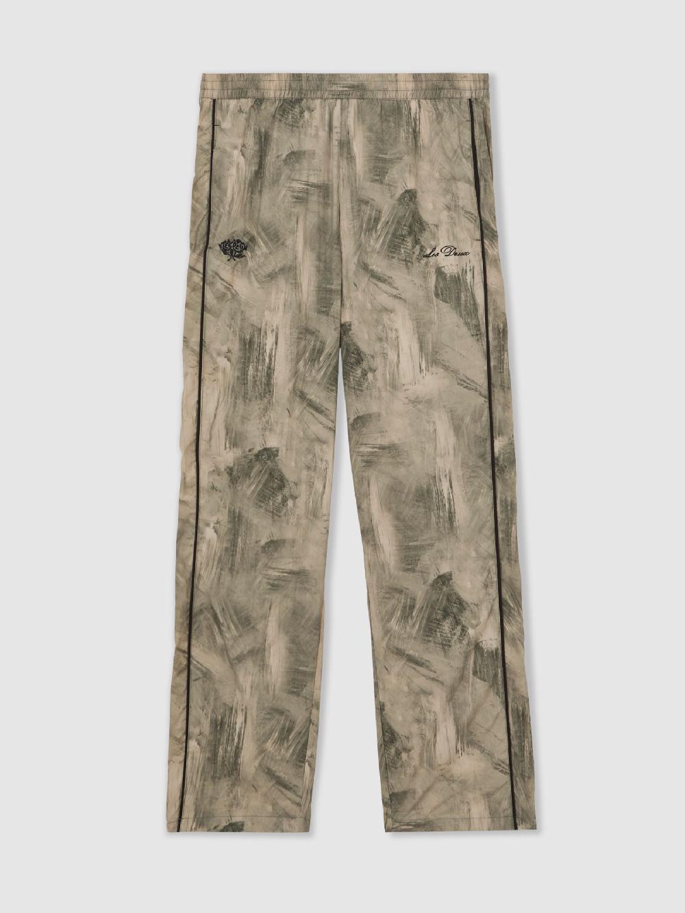 Reiss Abstract-Print Track Trousers In Dark Sand