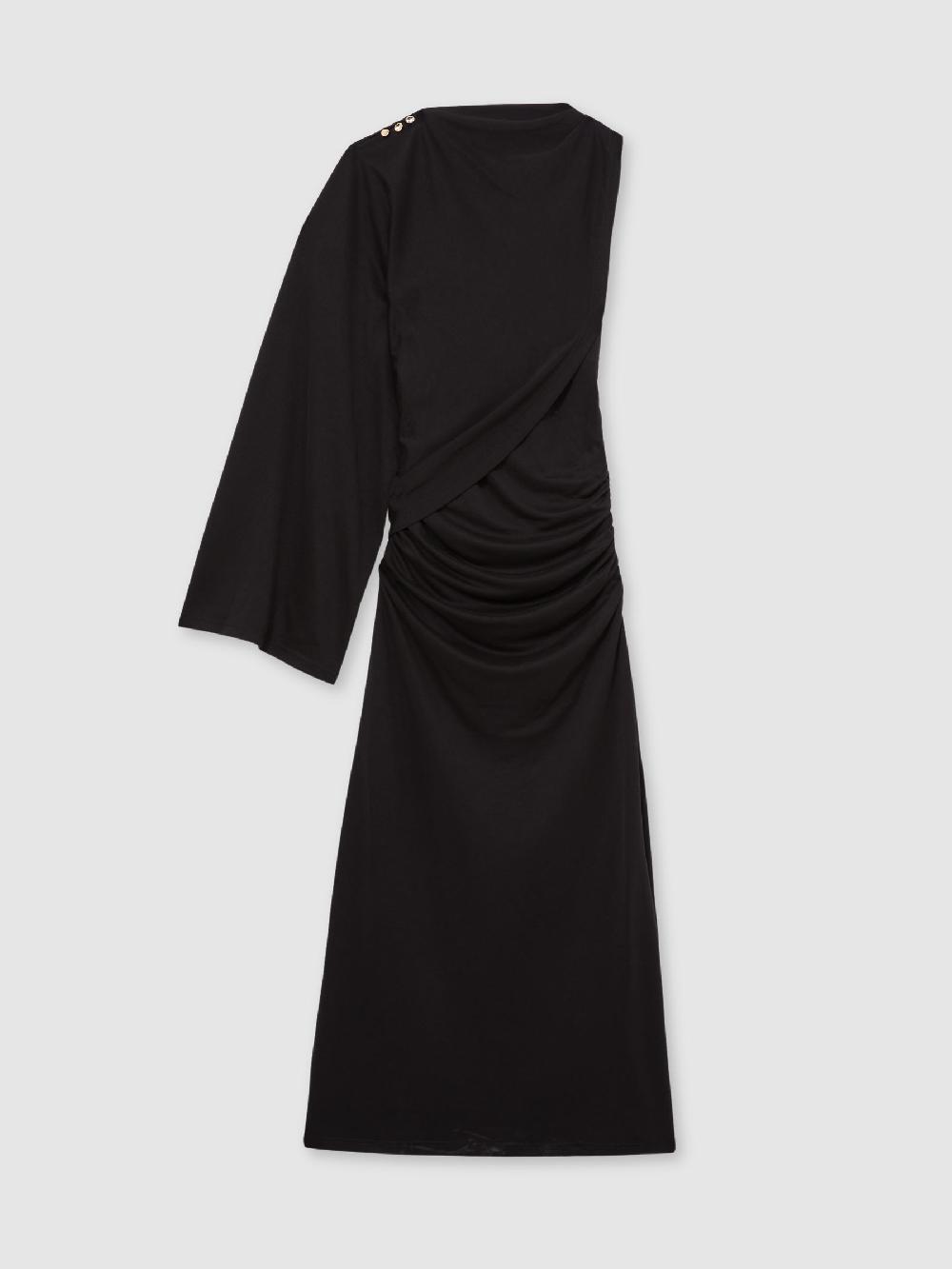 Reiss Acler Jersey Draped Midi Dress In Black