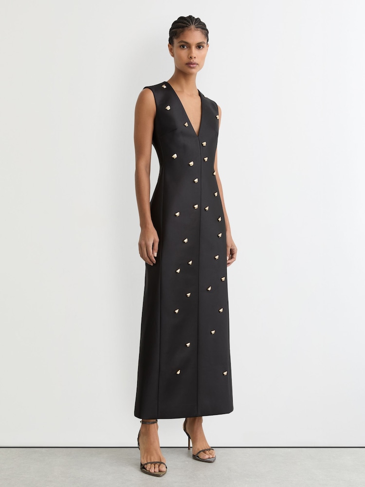 reiss Acler Pattison Maxi Dress in Black