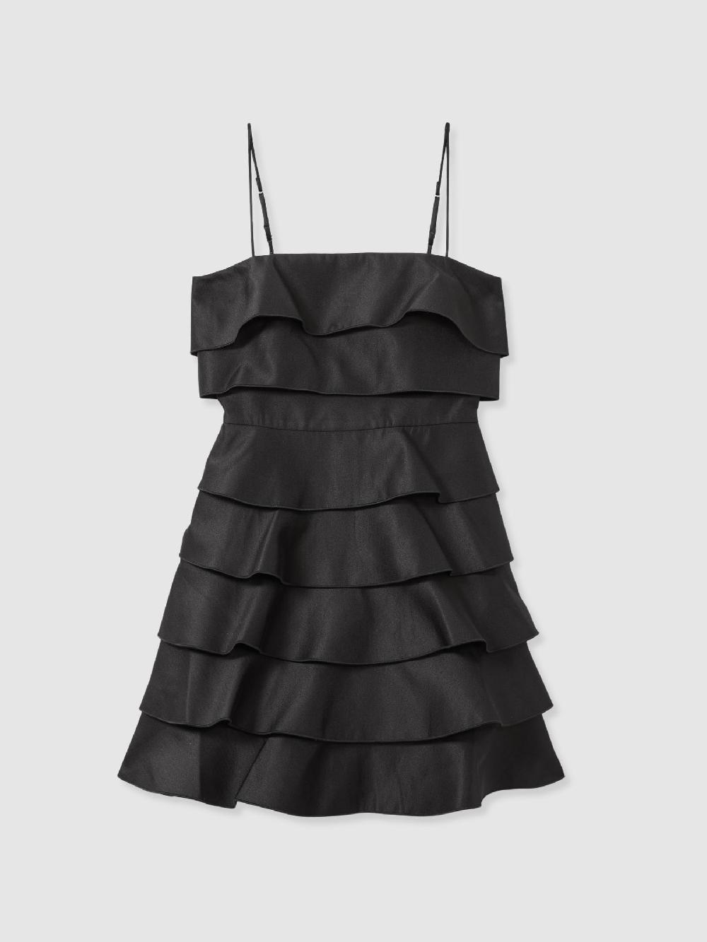 Reiss Acler Tiered Frill Mini Dress In Black