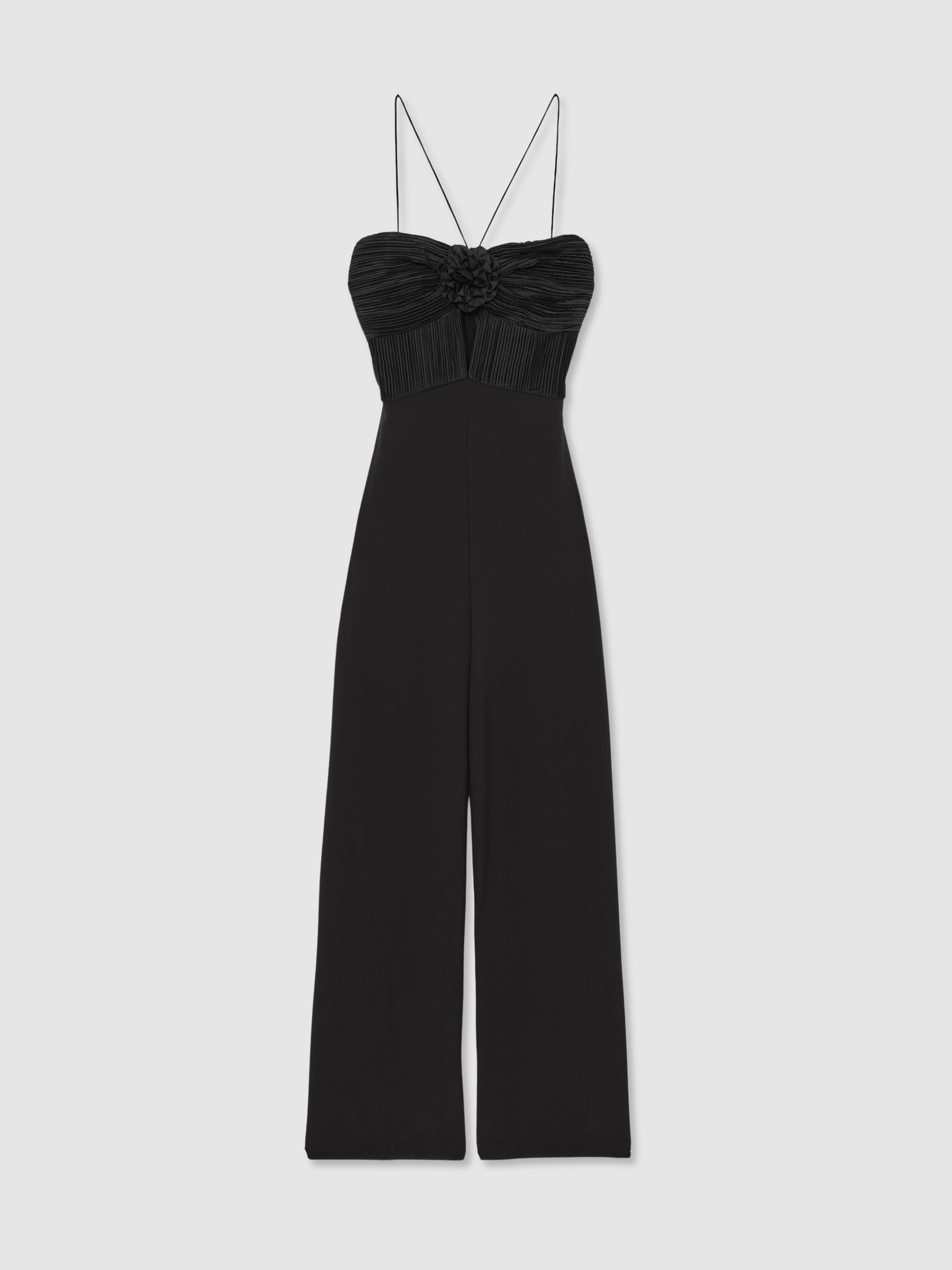 Reiss Amur Cady Rosette Jumpsuit In Black