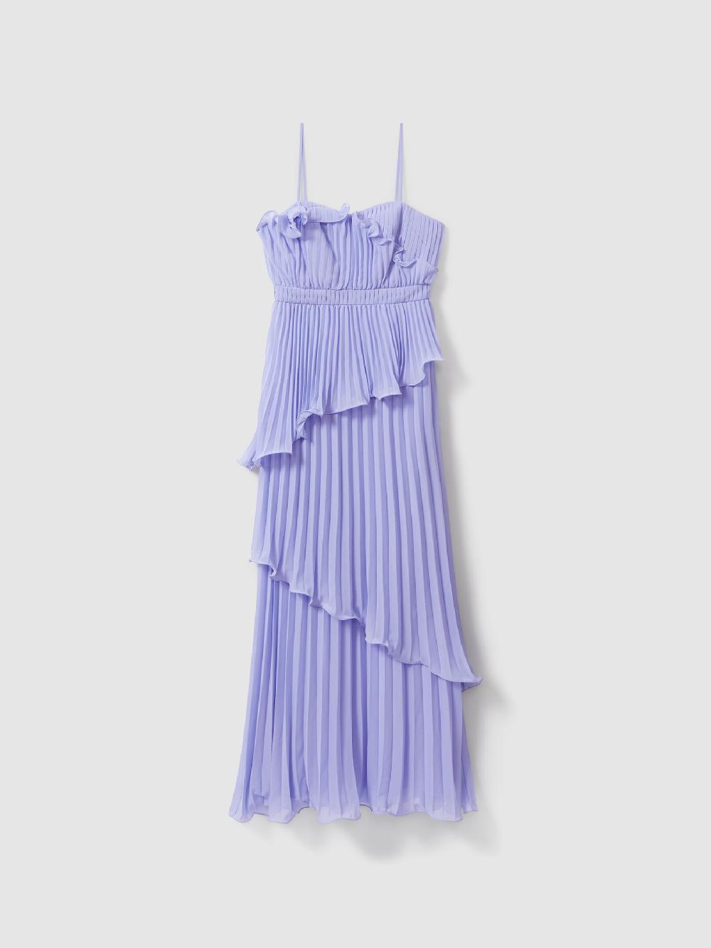 Reiss Amur Ruffle Maxi Dress In Lilac