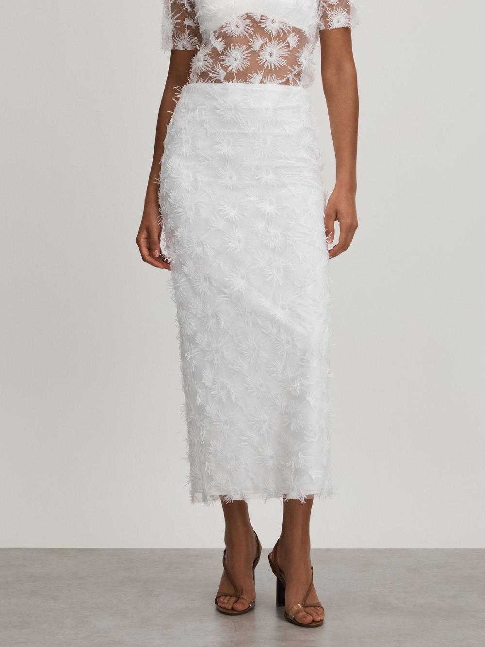 Reiss Anna Quan Skirt In White